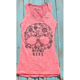 Punk Style Women Tops Summer Sexy Sleeveless Skull Printed 2017 Fashion Casual Hollow Out Female Shirt LJ8813Y