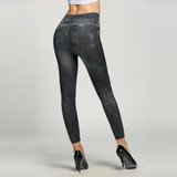Punk Close-fitting Sexy Women Leggings Girl Imitation Stretch Skinny Jeans Leggings Pencil Pants Tights Pencil Pants Hole Jeans