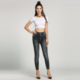 Punk Close-fitting Sexy Women Leggings Girl Imitation Stretch Skinny Jeans Leggings Pencil Pants Tights Pencil Pants Hole Jeans