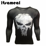 Punisher 3D Printed T-shirts Men Compression Shirts Long Sleeve Cosplay Costume crossfit fitness Clothing Tops Male Black Friday