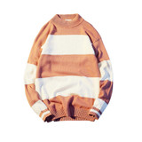 Pullover Sweater Men Knitted Cotton Sweater Men Casual Sweater Thick Striped Fashion Warm Pullover Basics