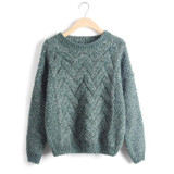 Pull Femme 2016 Autumn Winter Women Sweaters And Pullovers Plaid Thick Knitting Mohair Sweater Female Loose Variegated B77