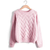 Pull Femme 2016 Autumn Winter Women Sweaters And Pullovers Plaid Thick Knitting Mohair Sweater Female Loose Variegated B77