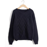 Pull Femme 2016 Autumn Winter Women Sweaters And Pullovers Plaid Thick Knitting Mohair Sweater Female Loose Variegated B77