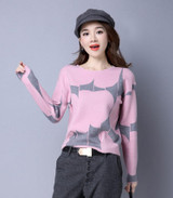 Pull Femme 2017 Autumn Winter Women Sweaters and Pullovers Print Thick Knitting Wool Pullover Female Loose Variegated Sweater
