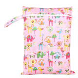 PUL Wet Bag Baby Waterproof Cloth Diaper Bag Single Pocket Zipper Print Reusable Baby Nappy Diaper Rubbish Wet Bag 30x40cm
