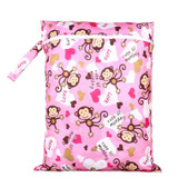 PUL Wet Bag Baby Waterproof Cloth Diaper Bag Single Pocket Zipper Print Reusable Baby Nappy Diaper Rubbish Wet Bag 30x40cm