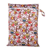PUL Wet Bag Baby Waterproof Cloth Diaper Bag Single Pocket Zipper Print Reusable Baby Nappy Diaper Rubbish Wet Bag 30x40cm