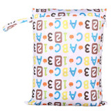 PUL Wet Bag Baby Waterproof Cloth Diaper Bag Single Pocket Zipper Print Reusable Baby Nappy Diaper Rubbish Wet Bag 30x40cm