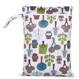 PUL Wet Bag Baby Waterproof Cloth Diaper Bag Single Pocket Zipper Print Reusable Baby Nappy Diaper Rubbish Wet Bag 30x40cm