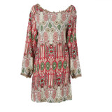 Summer  Fashion Sexy Women Boho Floral Printed Vintage Ethnic Dress Casual Beach Dress Loose Sundress
