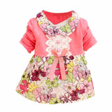 Summer  Princess Dress Toddler Baby Girls Floral Bow One Piece Kids Dress 0-2Y vestidos Summer  Princess Dress Toddler Baby Girls Floral Bow One Piece Kids Dress 0-2Y vestidos
