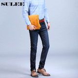 SULEE 2017Mens Quality Winter Golden Fleece Flannel  Denim Straight Thicken Wool inside  Denim Jeans Warm Fleece Jean Plus Size