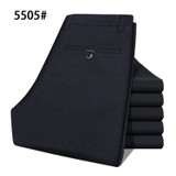Suit Pants Men Summer Spring 66% Polyester Men's Pants Straight Elasticity Business Pants Man for work office Long Trousers 5503