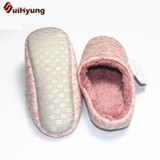 Suihyung Winter Warm Men Women Home Slippers Indoor Shoes Plush House Slippers Non-slip Soft PU Sole Woman Bedroom Floor Slipper
