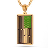 Suicide Squad x KING ICE - Stainless Steel Rick Flag Emblem Necklace (Gold)