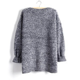 Sueter Mujer 2017 Autumn Winter Fashion Split Swallowtail Female Loose Sweaters Round Neck Women Sweaters And Pullovers LMY17
