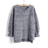 Sueter Mujer 2017 Autumn Winter Fashion Split Swallowtail Female Loose Sweaters Round Neck Women Sweaters And Pullovers LMY17