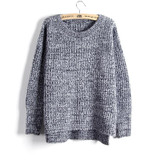 Sueter Mujer 2017 Autumn Winter Fashion Split Swallowtail Female Loose Sweaters Round Neck Women Sweaters And Pullovers LMY17