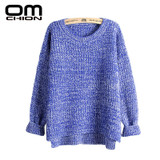 Sueter Mujer 2017 Autumn Winter Fashion Split Swallowtail Female Loose Sweaters Round Neck Women Sweaters And Pullovers LMY17