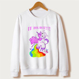 Sudaderas Mujer 2018 kawaii harajuku Unicorn Sweatshirt Women Hoodies Full Sleeve Cartoon Unicorn Print White Moletom Feminino