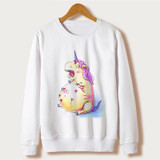 Sudaderas Mujer 2018 kawaii harajuku Unicorn Sweatshirt Women Hoodies Full Sleeve Cartoon Unicorn Print White Moletom Feminino