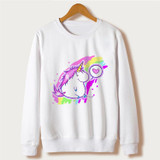 Sudaderas Mujer 2018 kawaii harajuku Unicorn Sweatshirt Women Hoodies Full Sleeve Cartoon Unicorn Print White Moletom Feminino