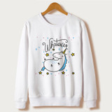 Sudaderas Mujer 2018 kawaii harajuku Unicorn Sweatshirt Women Hoodies Full Sleeve Cartoon Unicorn Print White Moletom Feminino