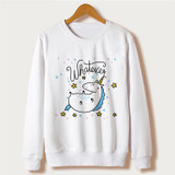 Sudaderas Mujer 2018 kawaii harajuku Unicorn Sweatshirt Women Hoodies Full Sleeve Cartoon Unicorn Print White Moletom Feminino