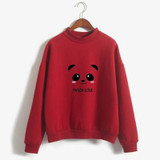 Sudaderas Mujer 2017 Cute Hoodies Women Kawaii Harajuku Shy Panda Letters Printed Sweatshirt Moletom Feminino Pullover