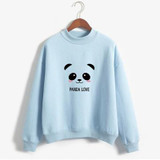 Sudaderas Mujer 2017 Cute Hoodies Women Kawaii Harajuku Shy Panda Letters Printed Sweatshirt Moletom Feminino Pullover