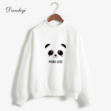 Sudaderas Mujer 2017 Cute Hoodies Women Kawaii Harajuku Shy Panda Letters Printed Sweatshirt Moletom Feminino Pullover