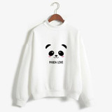Sudaderas Mujer 2017 Cute Hoodies Women Kawaii Harajuku Shy Panda Letters Printed Sweatshirt Moletom Feminino Pullover