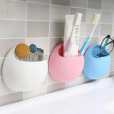 Suction Cup Toothbrush Holder Bathroom Organizer Tooth Brush Shelf Sundries Rack Kitchen Storage Container