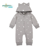 Spring Cartoon Star Pattern Hooded Baby Rompers Newborn Clothing Cotton Long Sleeve Jumpsuits Boys Girls Outerwear Costume