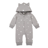 Spring Cartoon Star Pattern Hooded Baby Rompers Newborn Clothing Cotton Long Sleeve Jumpsuits Boys Girls Outerwear Costume