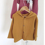 Spring Baby Coat Jacket For Girls Cotton Tassel Hooded Boys Full Sleeve Toddler Outerwear Thin Children Summer Outwear