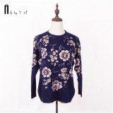 ASLTW 2017 New Women Sweater Pullovers Long Sleeve O Neck Printing Knitwear Tops Plus Size Casual Mother Gift Female Sweater