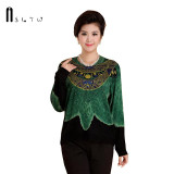 ASLTW 2017 New Women Sweater Pullovers Long Sleeve O Neck Printing Knitwear Tops Plus Size Casual Mother Gift Female Sweater