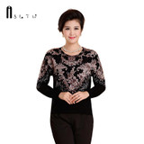 ASLTW 2017 New Women Sweater Pullovers Long Sleeve O Neck Printing Knitwear Tops Plus Size Casual Mother Gift Female Sweater