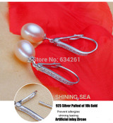 ASHIQI Natural Freshwater Pearl Earrings with Teardrop Pearl jewelry For Women christmas earrings gift