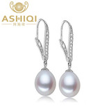 ASHIQI Natural Freshwater Pearl Earrings with Teardrop Pearl jewelry For Women christmas earrings gift