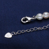 ASHIQI Natural Freshwater Pearl Necklace with Genuine 925 Sterling silver clasp Pearl Jewelry for women bride Wedding