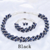 ASHIQI 100% Freshwater pearl Necklace /bracelet /stud Earring Jewelry Sets For Women
