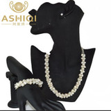 ASHIQI 100% Freshwater pearl Necklace /bracelet /stud Earring Jewelry Sets For Women