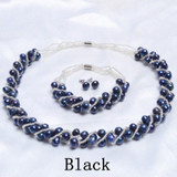 ASHIQI 100% Freshwater pearl Necklace /bracelet /stud Earring  Jewelry Sets For Women