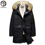 Asesmay Mens Down Parka Feather Jacket Men's Down Jackets Wellensteyn Men Winter Down Jacket Goose Russian Military Winter Coat