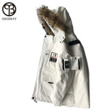 Asesmay Man Down Jacket High Quality Winter Jacket Mens Fashion Jacket Casual Jacket 90% White Duck Down Parkas Free Shipping