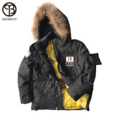 Asesmay Man Down Jacket High Quality Winter Jacket Mens Fashion Jacket Casual Jacket 90% White Duck Down Parkas Free Shipping