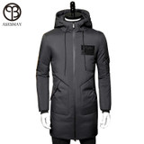 Asesmay 2017 Winter Down Jacket Men Coat Hooded Long White Duck Down Parka Thickening Warm Outwear Wellensteyn Men Winter Jacket